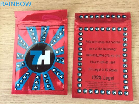 Βοτανική συσκευασία θυμιάματος ποτ πουρί φύλλων αλουμινίου αργιλίου με την εγκοπή φερμουάρ και δακρυ'ων