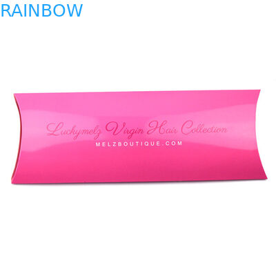 Πορφυρό κόκκινο κιβώτιο εγγράφου επέκτασης τρίχας με το προσαρμοσμένο μέγεθος και λογότυπο στη μορφή μαξιλαριών