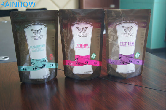 Σχεδιασμένα συνήθεια πλαστικά τρόφιμα Doypack της Pet για τη συσκευασία τροφίμων με Ziplock