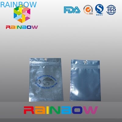 Μπροστινή διαφανής πίσω σακούλα τροφίμων της Pet φύλλων αλουμινίου με το φερμουάρ, τσάντα δολώματος αλιείας