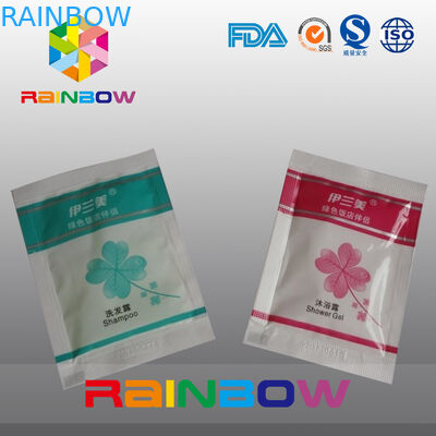 Πλαστικές μίας χρήσης τσάντες σφραγίδων πιασιμάτων σαμπουάν συσκευάζοντας με την εγκοπή δακρυ'ων