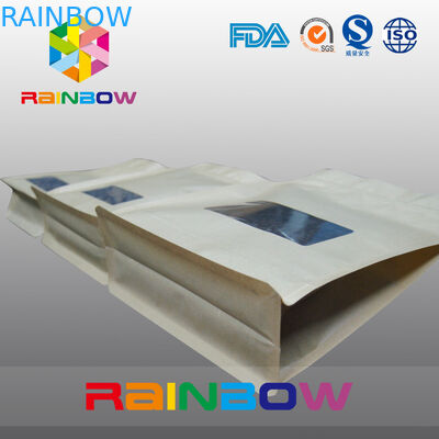 Συσκευάζοντας σακούλα φασολιών καφέ εγγράφου κατώτατων τεχνών φραγμών με το φερμουάρ και σαφές Winow