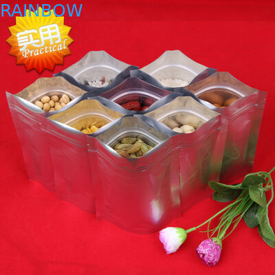 Το φύλλο αλουμινίου τοποθέτησε τις πλαστικές σακούλες που συσκευάζουν σε στρώματα τη Reclosable Ziplock Mylar τσάντα φερμουάρ Mylar τσαντών κόκκινη