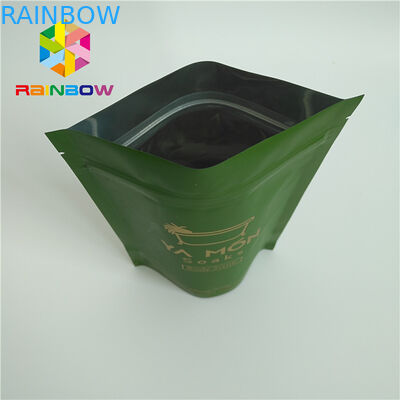 Το φύλλο αλουμινίου αργιλίου ευθυγράμμισε τη ματ άσπρη πράσινη συσκευάζοντας τσάντα τσαγιού με το σχέδιο συνήθειας φερμουάρ