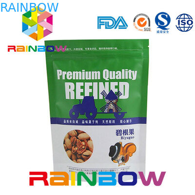 Προσαρμοσμένες τυπωμένες φερμουάρ σακουλών καρυδιών πακέτων Doy συσκευάζοντας και εγκοπή δακρυ'ων