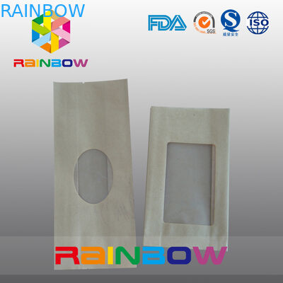 Gusset τσάντα εγγράφου της Kraft για την καραμέλα/ξηρά συσκευασία βαθμού τροφίμων με το σαφές παράθυρο