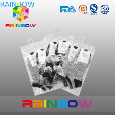 Προσαρμόστε Ziplock τυπωμένων υλών λογότυπων τη σαφή πλαστική τσάντα/την κρεμώντας τσάντα γάντζων με το φερμουάρ