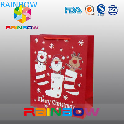 Βιοδιασπάσιμες προσαρμοσμένες τσάντες εγγράφου με το σχοινί PP για τη συσκευασία μπουκαλιών κόκκινου κρασιού