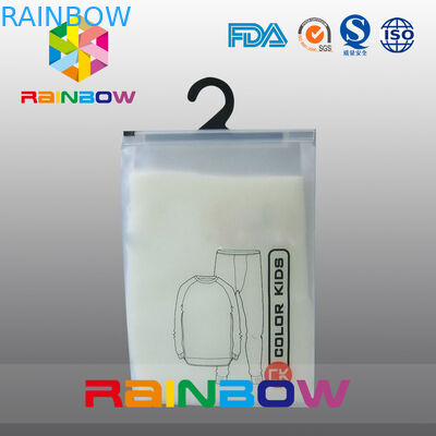 Παγωμένες πλαστικές σακούλες PVC που συσκευάζουν την κρεμώντας τσάντα με Ziplock για το ύφασμα παιδιών