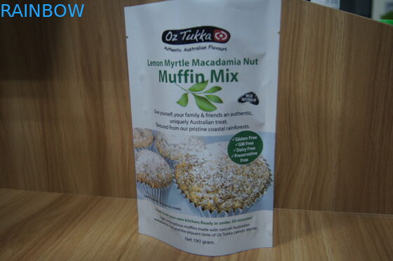 Ζωηρή τυπωμένη στάση επάνω στα μπισκότα φύλλων αλουμινίου αργιλίου που συσκευάζουν τη τοπ θερμοκόλληση σακουλών