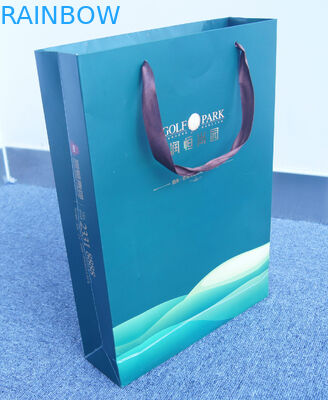 Τυπωμένες τσάντες αγορών εγγράφου της Kraft συνήθειας επίπεδων κατώτατων σημείων με Drawstring