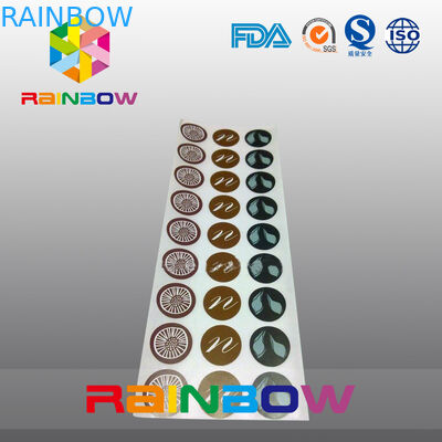 Η συνήθεια τύπωσε ζωηρόχρωμο συρρικνώνεται τις αυτοκόλλητες τοποθετημένες σε στρώματα έγγραφο ετικέτες τροφίμων ετικετών μανικιών