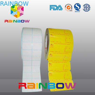 Καμία σαφής αυτοκόλλητη ετικέτα ρόλων εγγράφου τυπωμένων υλών άσπρη/ζωηρόχρωμη κενή με το μέγεθος συνήθειας