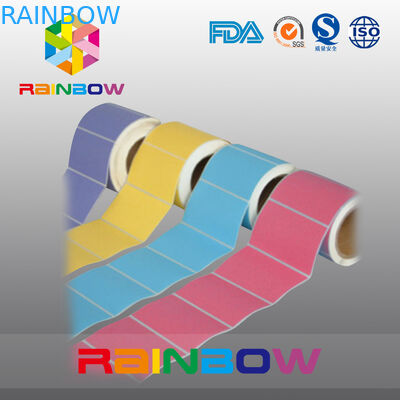 Καμία σαφής αυτοκόλλητη ετικέτα ρόλων εγγράφου τυπωμένων υλών άσπρη/ζωηρόχρωμη κενή με το μέγεθος συνήθειας