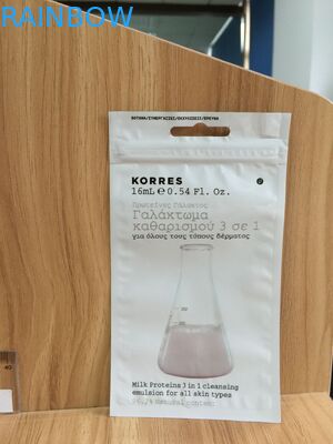 Δευτερεύουσα σαφής μπροστινή καλλυντική συσκευάζοντας τσάντα σφραγίδων τρία, Ziplock σκονών μαργαριταριών σακούλα