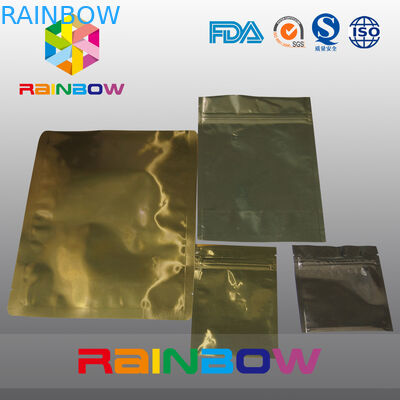 Χρυσή αργιλίου συσκευασία σακουλών φερμουάρ τσαντών φύλλων αλουμινίου αντιστατική για τα ηλεκτρονικά προϊόντα