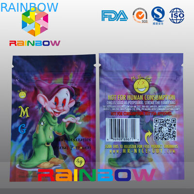 Ziplock θυμιάματος λογότυπων εκτύπωσης συνήθειας M.G βοτανική τσάντα καπνού καρυκευμάτων τσαντών 5g 4g