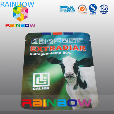 Στάση γαλακτοκομικών αγελάδων σακουλών τροφίμων της Pet φύλλων αλουμινίου αργιλίου επάνω στη συσκευασία τροφίμων