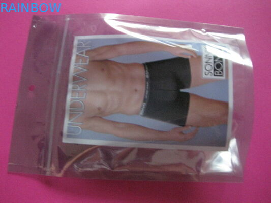 Πλαστική στάση επάνω στη συσκευάζοντας τσάντα ενδυμάτων εκτύπωσης συνήθειας φερμουάρ για Underware