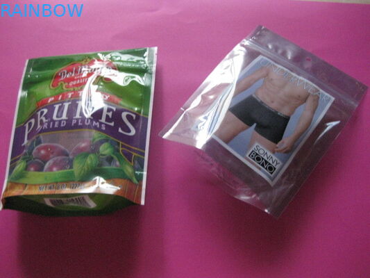 Πλαστική στάση επάνω στη συσκευάζοντας τσάντα ενδυμάτων εκτύπωσης συνήθειας φερμουάρ για Underware