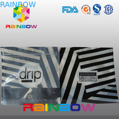 Πλαστικές σακούλες παγωτού στάσεων επάνω στιλπνές που συσκευάζουν με το σαφή παράθυρο και το φερμουάρ