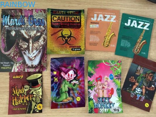 Τρεις πλευρές συγκόλλησαν τις βοτανικές τσάντες φύλλων αλουμινίου αργιλίου θυμιάματος με το φερμουάρ με θερμότητα