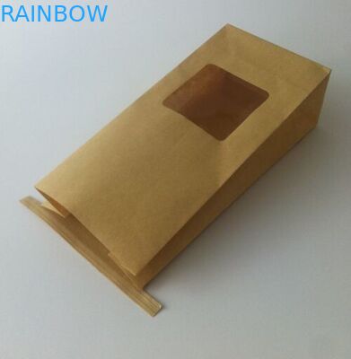 Το φύλλο αλουμινίου ευθυγράμμισε τις συσκευάζοντας τσάντες εγγράφου της Kraft τσαντών εγγράφου τσαντών πρόχειρων φαγητών με το δεσμό και το παράθυρο κασσίτερου