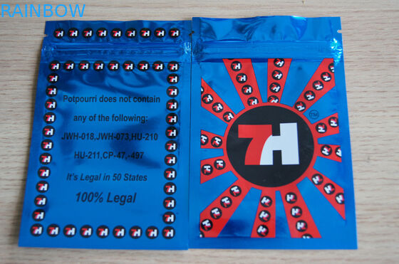 Ανακυκλωμένη τοποθετημένη σε στρώματα συσκευασία φύλλων αλουμινίου αργιλίου βοτανική - Ziplock Mylar θυμιάματος τσάντα