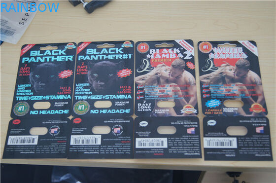 μαύρο μαύρο mamba 1 μαύρο mamba 2 πάνθηρων κάρτα φουσκαλών που συσκευάζει τη σεξουαλική συσκευασία χαπιών