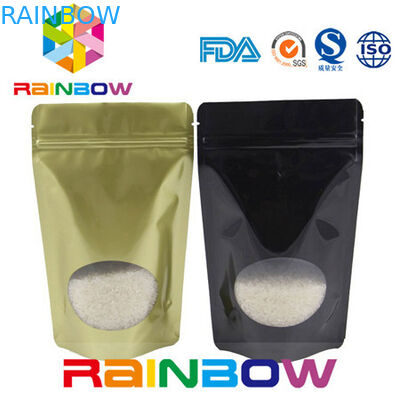 προσαρμοσμένες τυπωμένες συσκευάζοντας τσάντες φύλλων αλουμινίου αργιλίου με ziplock και το σαφές παράθυρο