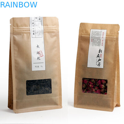 Υγρασία - τοποθετημένες σε στρώματα τσάντες τσαγιού επίπεδων κατώτατων σημείων απόδειξης που συσκευάζουν με το φερμουάρ και το παράθυρο