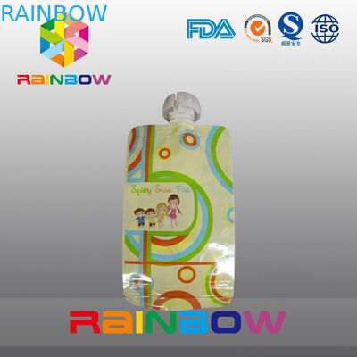 Συσκευασία σακουλών σωλήνων σακουλών παιδικών τροφών βαθμού τροφίμων με τους τοπ σωλήνες & το ανθεκτικό φερμουάρ