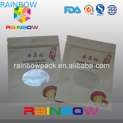 Ανακυκλώσιμη 2oz στάση Doypack εγγράφου της Kraft επάνω στις τσάντες καφέ με το παράθυρο