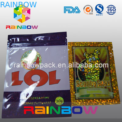 Προσαρμοσμένες Ziplock συσκευασίας/ποτ πουρί θυμιάματος 4g/10g βοτανικές τσάντες