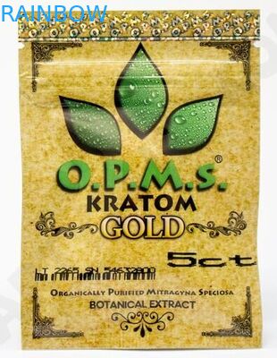 5ct ziplock kratom OPMS χρυσές κάψες αποσπασμάτων που συσκευάζουν τη δευτερεύουσα ziplock σφραγίδων τσάντα τσάντες/τρία