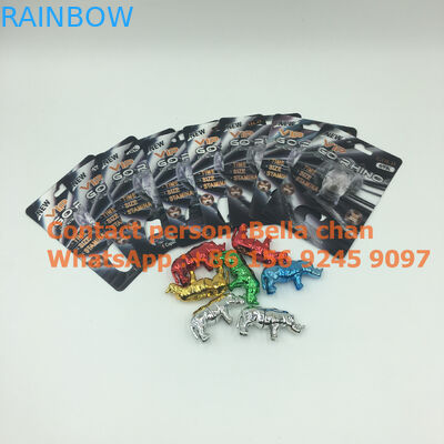 Ασημένια/χρυσά παιχνίδια ρινοκέρων χαπιών φύλων Shinny για Go τη συσκευασία ρινοκέρων, μπουκάλια μορφής ρινοκέρων μετάλλων