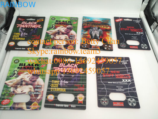 ρινόκερος 7 λευκόχρυσος 5000/ρινόκερος 69 35000 αρσενικό κιβώτιο εγγράφου χαπιών αυξήσεων/τρισδιάστατη συσκευασία φουσκαλών καρτών