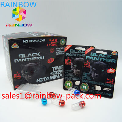 Μαύρα χάπια αυξήσεων φύλων κιβωτίων επίδειξης Mamba που συσκευάζουν το τρισδιάστατο χάπι φύλων επίδρασης καρτών