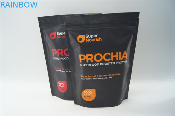 Το φύλλο αλουμινίου αργιλίου συνήθειας ανακύκλωσε την πρωτεϊνική συσκευασία ορρού γάλακτος τσαντών σακουλών φερμουάρ στάσεων επάνω