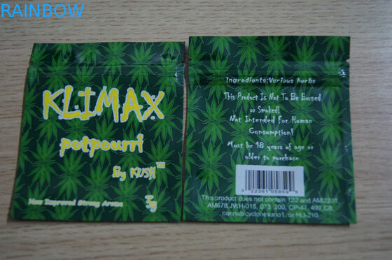 οι κενές τσάντες ποτ πουρί 4G 5G 10G, συσκευασία καρυκευμάτων Scooby Snax τοποθετούν gravure την εκτύπωση σε σάκκο