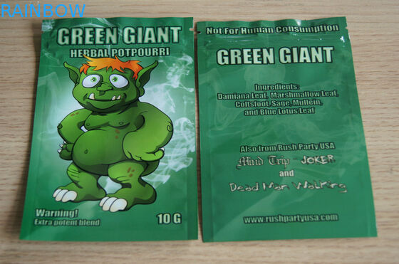 Βοτανικά καρυκεύματα αποσπασμάτων που συσκευάζουν τις τσάντες, βοτανικές πλαστικές τσάντες κλειδαριών φερμουάρ θυμιάματος Klimax