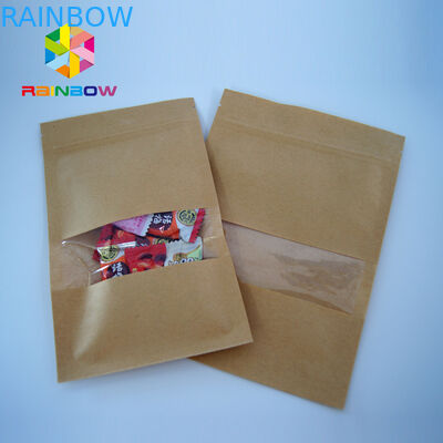 Προσαρμοσμένες τυπωμένες ευθυγραμμισμένες φύλλο αλουμινίου τσάντες τσαγιού που συσκευάζουν, στάση της Kraft επάνω στις σακούλες με το παράθυρο