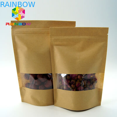 Σαφείς τσάντες τσαγιού παραθύρων που συσκευάζουν/Resealable στάση επάνω στις σακούλες για τα τρόφιμα