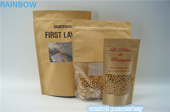 Ziplock εγγράφου της Kraft Resealable στάση επάνω στις σακούλες/τις σακούλες συσκευασίας τροφίμων