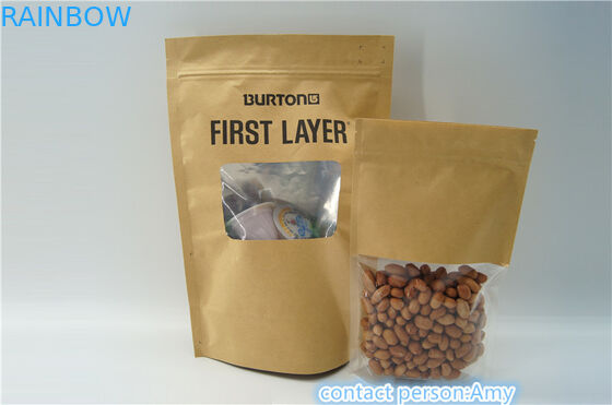 Ziplock εγγράφου της Kraft Resealable στάση επάνω στις σακούλες/τις σακούλες συσκευασίας τροφίμων