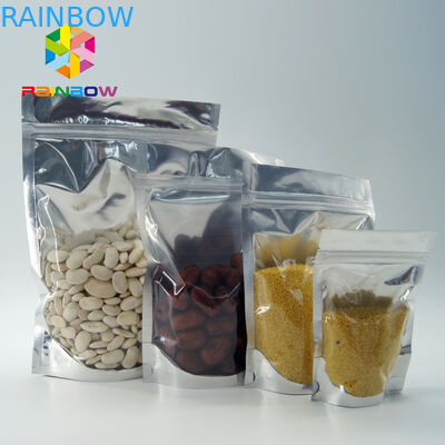 PET/σακούλα φύλλων αλουμινίου αργιλίου PE που συσκευάζει τη σαφή μεταλλική στάση φύλλων αλουμινίου επάνω Ziplock στην τσάντα