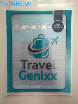 Σαφής διαφανής τσάντα PVC, τσάντα τρία κρεμαστρών PVC καρφιτσών ενδυμάτων δευτερεύουσα σφραγίδα