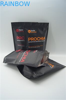 Στάση βαθμού τροφίμων επάνω στη σακούλα με το φερμουάρ για τη συσκευασία σκονών κουνημάτων