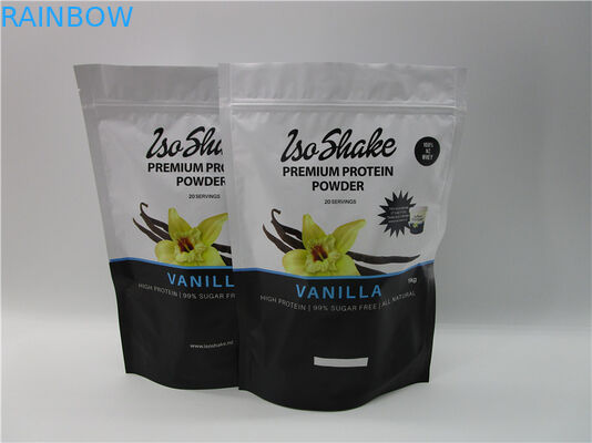 Πρωτεϊνικές συσκευάζοντας τσάντες σκονών για τη συσκευασία διατροφής 1kg με ziplock και δακρυ'ων την εγκοπή