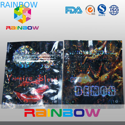 Τοποθετημένες σε στρώματα υλικές Ziplock θυμιάματος πιθήκων βοτανικές μίνι τσάντες με τις εγκοπές δακρυ'ων